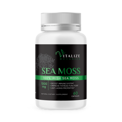 Organic Wildcrafted 100% Pure Irish Sea Moss (1000 mg) Vegan Capsules ...